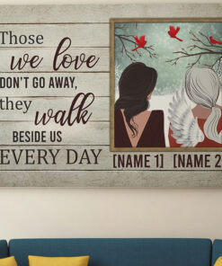 Alternative view of Personalized Those We Love Don't Go Away They Walk Beside Us Every Day - Memorial Loved Ones Canvas - Poster