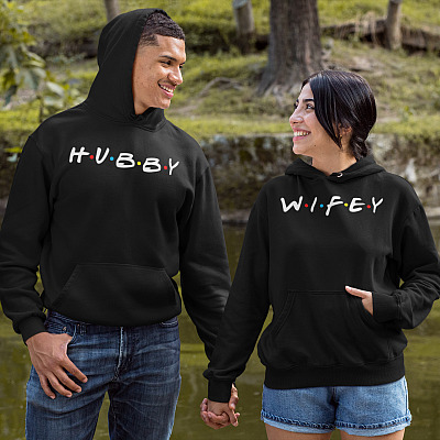 Alternative view of Hubby Wifey Friends Couple Hoodie - Sweatshirt - Long Sleeve Shirt For Husband