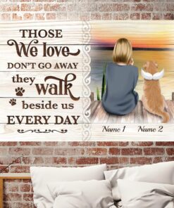 Alternative view of Personalized Loss Dog Memorial Gift for Fur Mom - They Walk Beside Us Framed Canvas Prints - Unframed Poster
