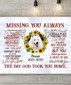 Alternative view of Personalized Photo Pet Missing You Always You Never Said I'm Leaving Memorial Framed Canvas - Unframed Poster