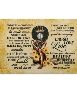 Today Is a Good Day Motivational Wrapped Framed Canvas Prints - Unframed Poster - Home Decor Wall Art, White, 0.75'' Framed Canvas