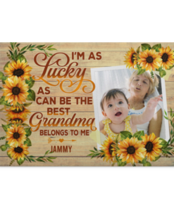 Personalized Photo the Best Grandma Belong to Me Wrapped Framed Canvas Prints - Unframed Poster - Home Decor Wall Art, White, 0.75'' Framed Canvas