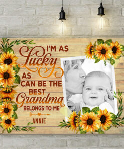 Alternative view of Personalized Photo the Best Grandma Belong to Me Wrapped Framed Canvas Prints - Unframed Poster - Home Decor Wall Art
