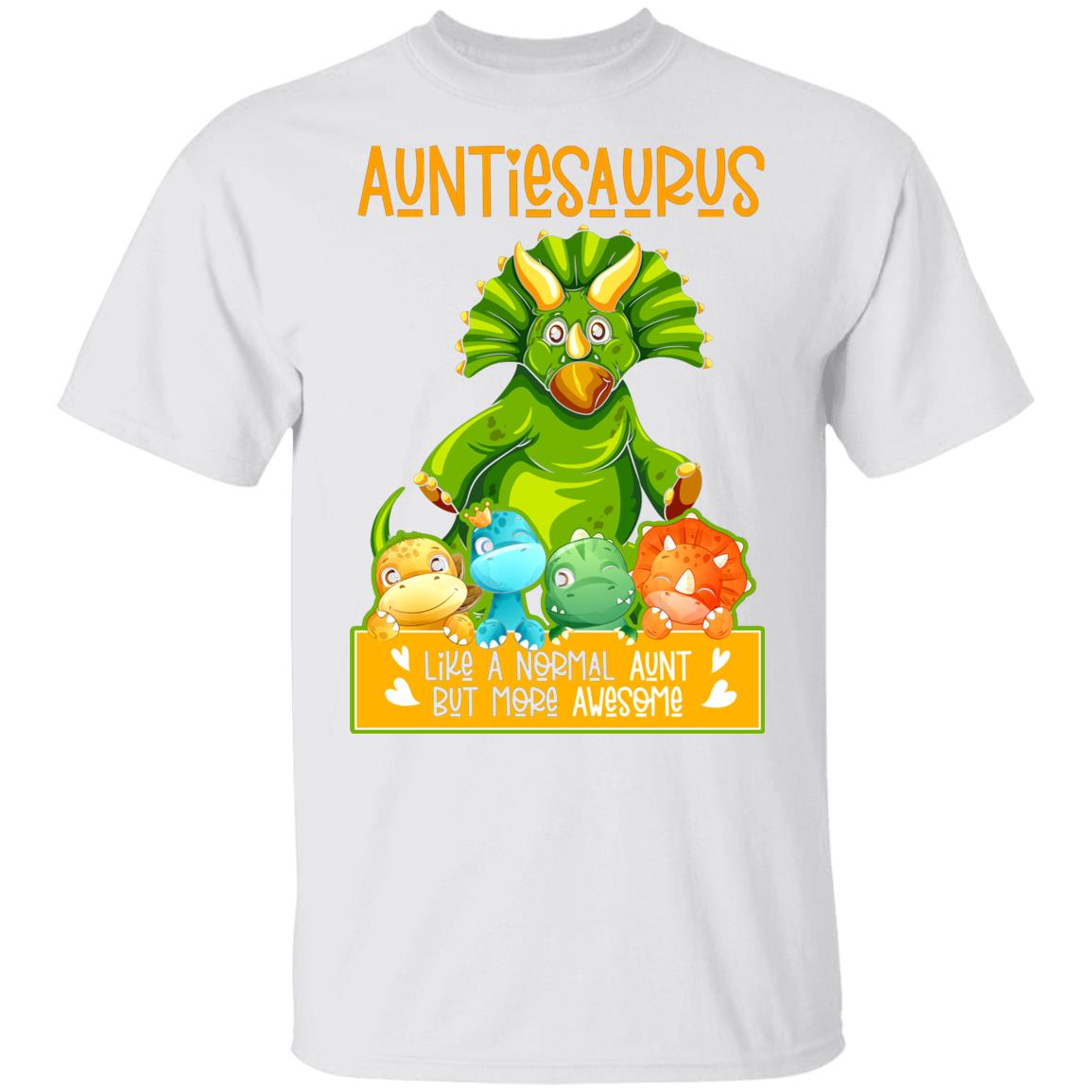 Auntiesaurus Like A Normal Aunt But More Awesome Youth Tee, White, Youth T-Shirt