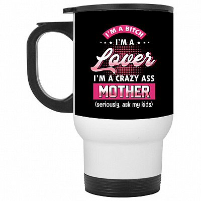 14 oz. White Travel Mug