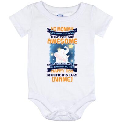 Personalized grandma baby, White, Baby Onesie - 12 Month