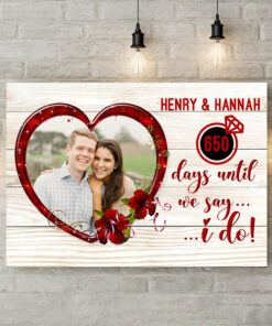 Alternative view of Custom Photo Day Until We Say I Do Wrapped Framed Canvas Prints - Unframed Poster - Home Decor Wall Art