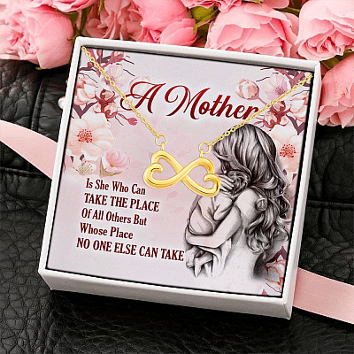 Alternative view of Mother Can Take the Place of All Others Happy Mothers Day Gifts Infinity Heart Pendant Necklace