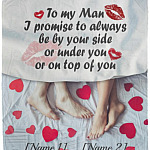Personalized To My Man, White, Cozy Plush Fleece Blanket - 50x60