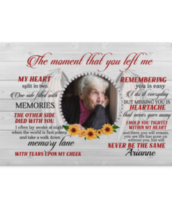 Personalized Photo the Moment That You Left Me My Heart Split in Two Wrapped Framed Canvas Prints - Unframed Poster, White, 0.75'' Framed Canvas