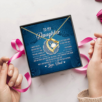 Viking Dad To My Daughter I Want You To Believe Deep In Your Heart Forever Love Heart Pendant Necklace