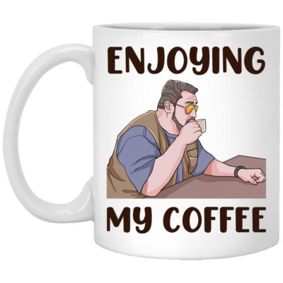 Enjoying My Coffee, White, 11 oz. White Mug