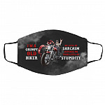 Biker Mask, White, Cloth Face Cover – Medium/Large