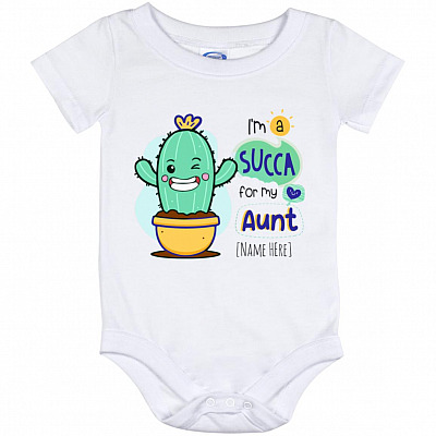 Personalized I'm A Succa, White, Baby Onesie - 12 Month