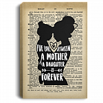 Silhouette Love Between A Mother and A Daughter Is Forever Gallery Wrapped Framed Canvas Prints - Unframed Poster, White, 0.75'' Framed Canvas