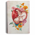 Pregnancy Womb Anatomy Gynecology Gallery Wrapped Framed Canvas Prints-Unframed Poster-Home Decor Wall Art, White, 0.75'' Framed Canvas