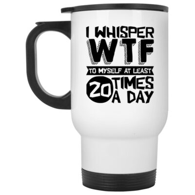 14 oz. White Travel Mug
