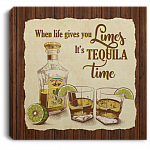 When Life Gives You Limes It's a Tequila Time Gallery Wrapped Framed Canvas Prints - Unframed Poster, White, 0.75'' Framed Canvas When Life Gives You Limes It's a Tequila Time Gallery Wrapped Framed Canvas Prints - Unframed Poster, White, 0.75'' Framed Canvas