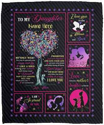 Personalized to My Daughter blanket, White, Cozy Plush Fleece Blanket - 50x60