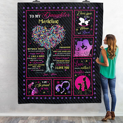 Alternative view of Personalized to My Daughter - Birthday Gift for Daughter from Mom Fleece Blanket - Mink Sherpa Blanket