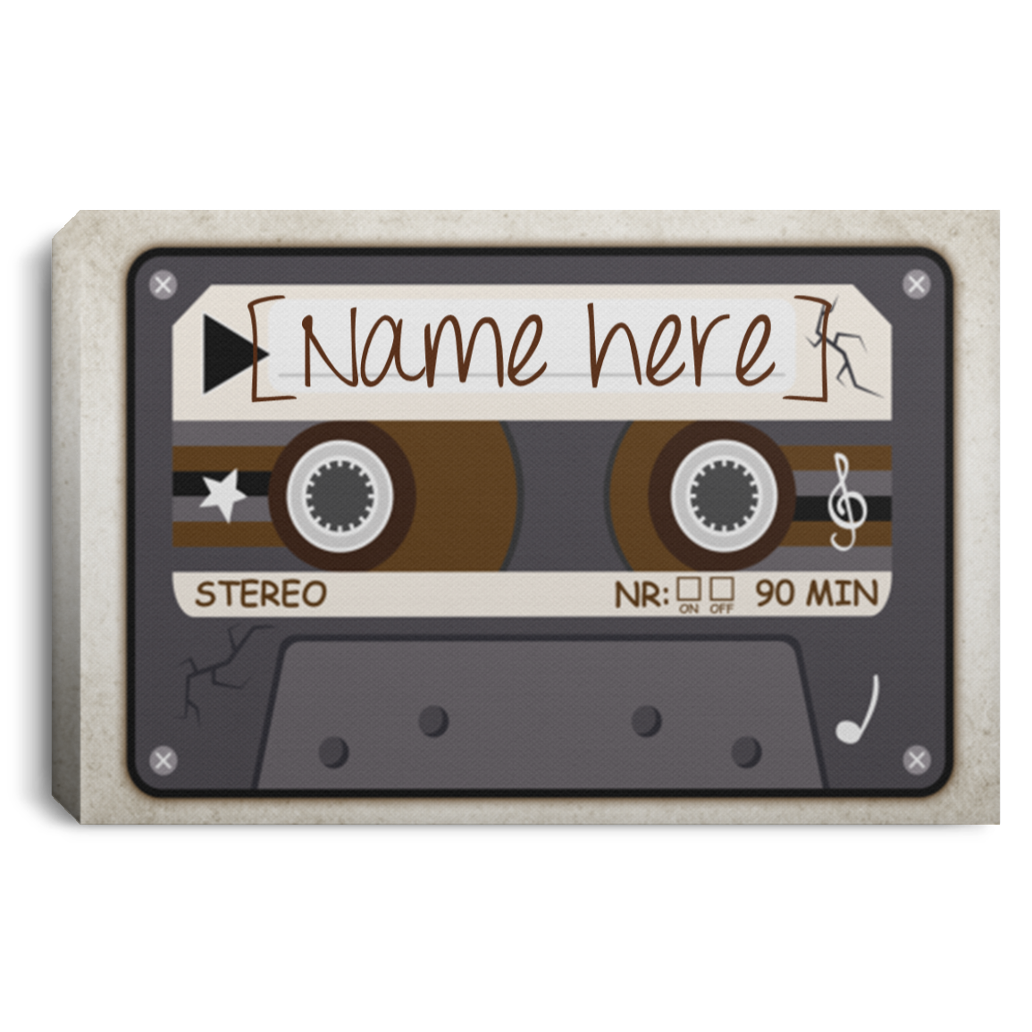 Personalized Mixtape Gallery Wrapped Framed Canvas Prints - Unframed Poster - Home Decor Wall Art, White, 0.75'' Framed Canvas