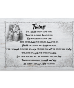 Twenty Tiny Fingers Mother's Day Twin Mom Gift Wrapped Framed Canvas - Unframed Poster - Home Wall Art, White, 0.75'' Framed Canvas