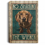No Shaking The Wiener Funny Bathroom Framed Canvas - Unframed Poster, White, 0.75'' Framed Canvas