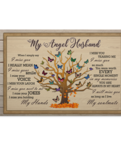 My Angel Husband I Miss You Framed Canvas - I Really Miss Your Smile I Miss Your Voice Unframed Poster, White, 0.75'' Framed Canvas