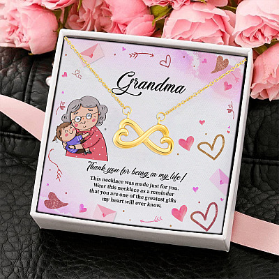 Thank You for Being in My Life Mothers Day Gift for Grandma Infinity Heart Pendant Necklace