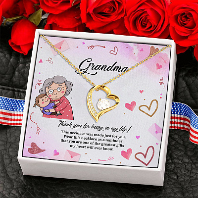 Thank You for Being in My Life Mothers Day Gift for Grandma Forever Love Pendant Necklace