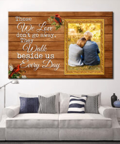Alternative view of Personalized Photo Those We Love Don't Go Away They Walk Beside Us Every Day Framed Canvas - Unframed Poster