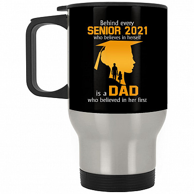 14 oz. Silver Travel Mug