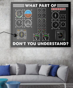 Alternative view of What Part Of Don't You Understand Funny Pilot Airplane Cockpit Wrapped Framed Canvas Prints - Unframed Poster