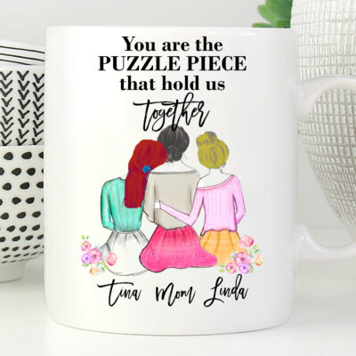 Alternative view of Personalized You Are My Puzzle Piece Mother Daughter Gift Coffee Mug - Beer Stein - Water Bottle