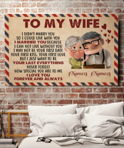 Alternative view of Personalized to My Wife I Didn't Marry You so I Could Live - Air Mail Letter Couple Framed Canvas - Unframed Poster