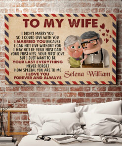 Personalized to My Wife I Didn't Marry You so I Could Live - Air Mail Letter Couple Framed Canvas - Unframed Poster