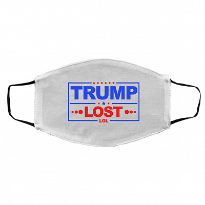 Trump Lol Mask, White, Cloth Face Cover – Medium/Large