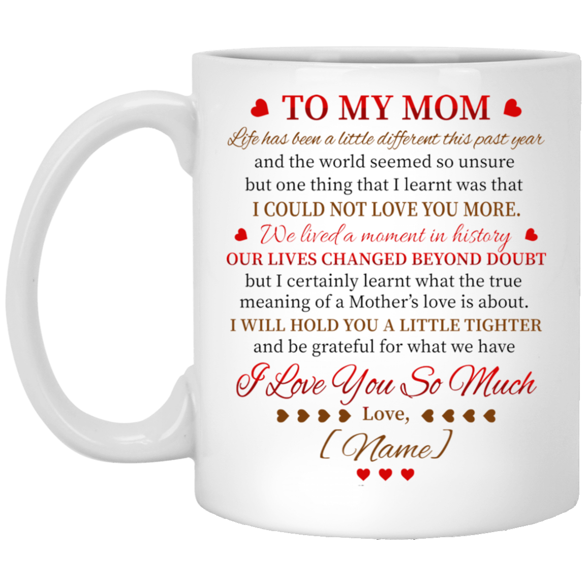 Personalized Mom Life Has Been Different Ceramic Coffee Mug-Beer Stein-Water Bottle-Color Changing Mug, White, 11 oz. White Mug