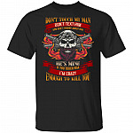 Don't Touch My Man Don't Text Him He's Mine Shirt - Couple Matching Shirt, Black, Unisex T-Shirt