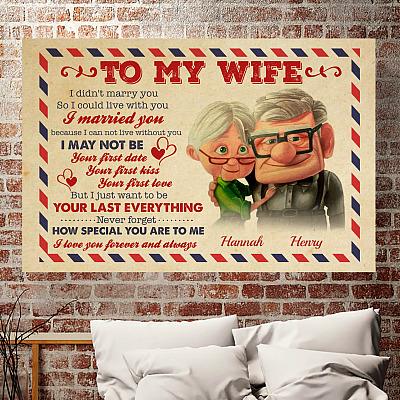 Personalized Love Letter To My Wife I Didn't Marry You So I Could Live Framed Canvas - Airmail Unframed Poster