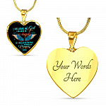 I Believe In God I Believe In Angels And I Believe In The Power Of Prayers Heart Pendant Necklace - Heart Luxury Necklace (Gold Plated)
