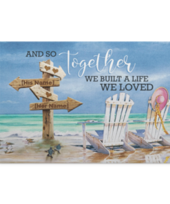 Personalized Beach And So Together We Built A Life We Loved Couple Framed Canvas Prints - Unframed Poster, White, 0.75'' Framed Canvas