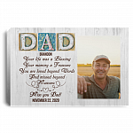 Personalized Custom Photo Memorial Dad Your Life Was A Blessing Framed Canvas - Loss Of Dad Unframed Poster, White, 0.75'' Framed Canvas