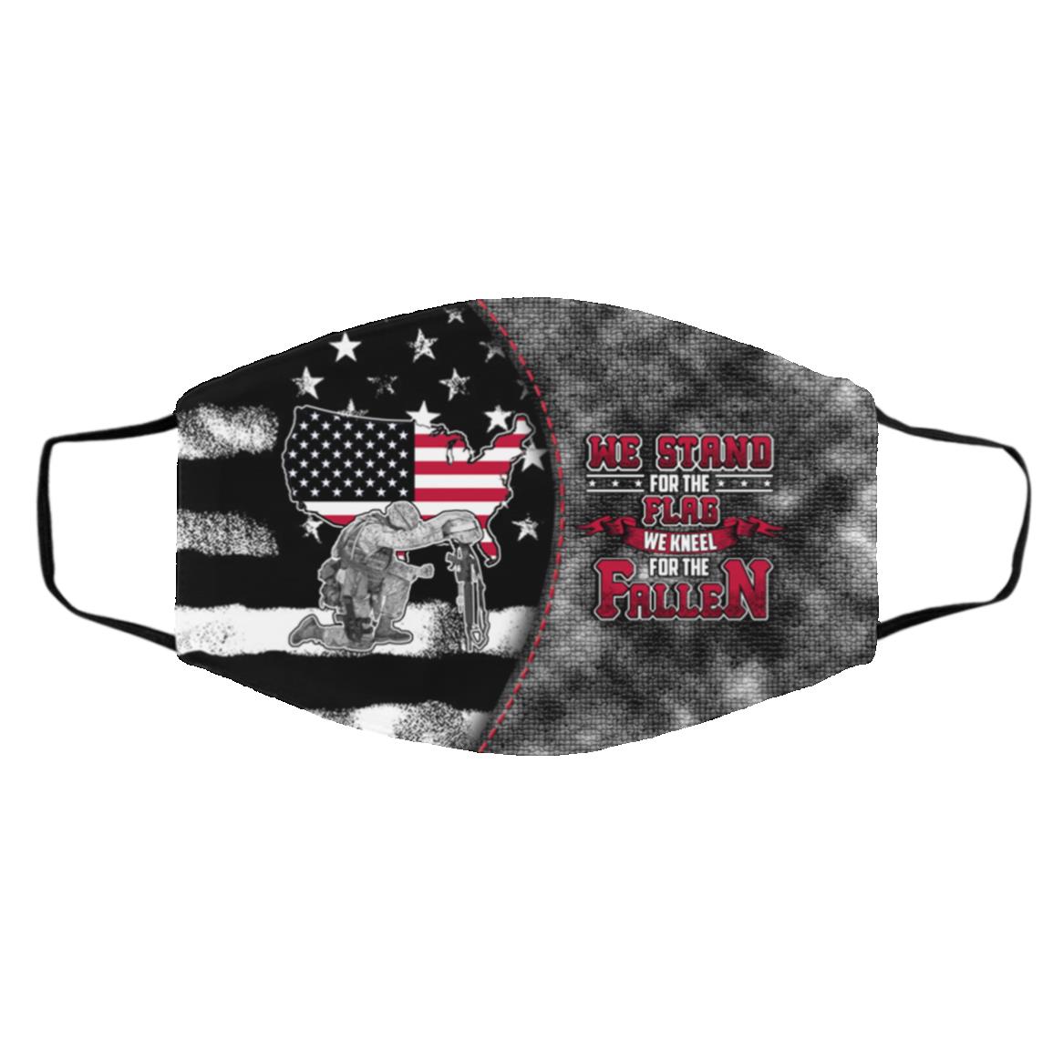 flag mask, White, Cloth Face Cover – Medium/Large
