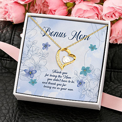 Alternative view of Bonus Mom Thank You For Being The Mom You Didn't Have To Be Forever Love Heart Pendant Necklace