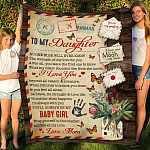 5VT. To My Daughter No One Else Letter Butterfly blanket mockup