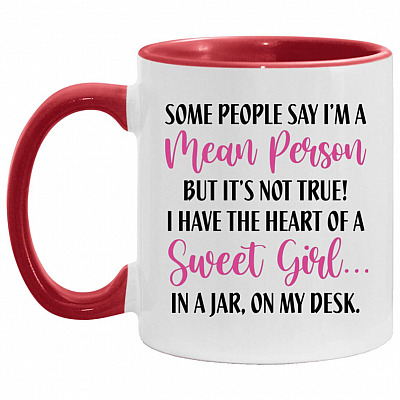 Heart Accent Mug, White/Red, 11 oz. Accent Mug