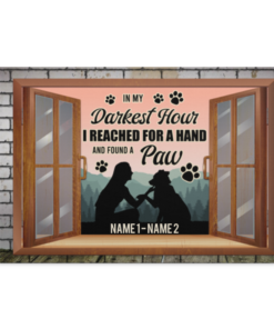 Personalized Dog Lover Gift Framed Canvas Prints - in My Darkest Hour I Reached for a Hand and Found a Paw Unframed Poster, White, 0.75'' Framed Canvas