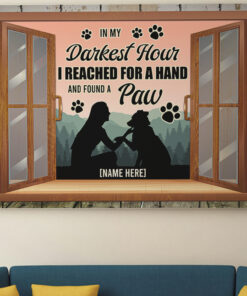Alternative view of Personalized Dog Lover Gift Framed Canvas Prints - In My Darkest Hour I Reached for a Hand and Found a Paw Unframed Poster