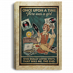 Once Upon A Time There Was A Girl Who Really Loved Vinyl That Was Me Framed Canvas Prints - Unframed Poster, White, 0.75'' Framed Canvas